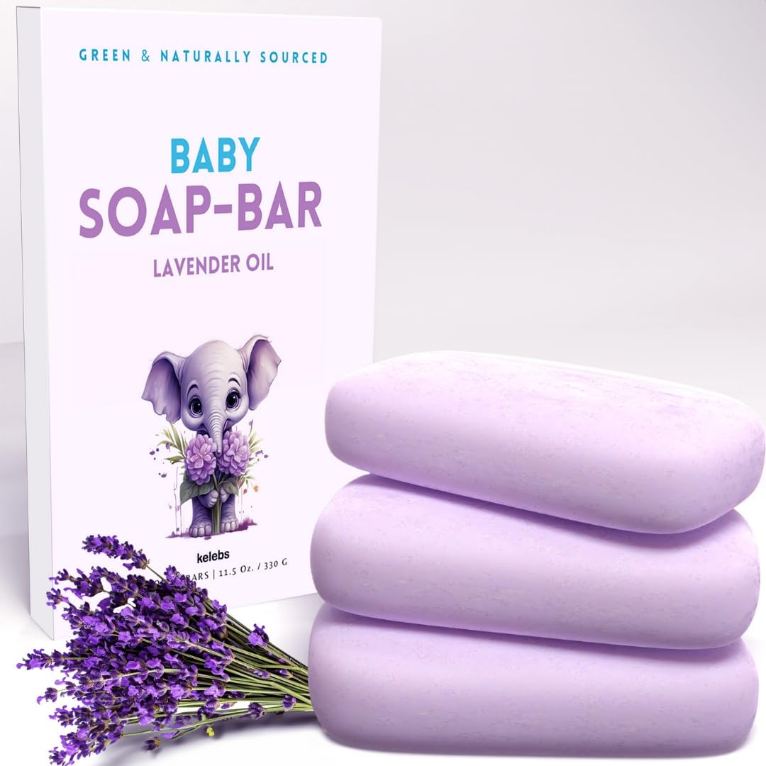 Kelebs Hypoallergenic Baby Soap Bar 3 pack front view