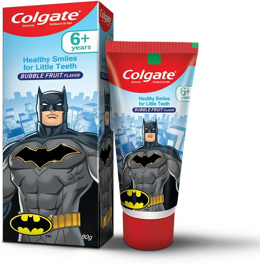 Colgate Kids Batman Glow In Dark toothpaste front view packaging