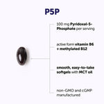 Micro Ingredients P5P bottle showing 100mg dosage and 240 softgels count