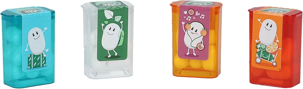 Assorted flavor breath mints multi pack clear acrylic presentation case