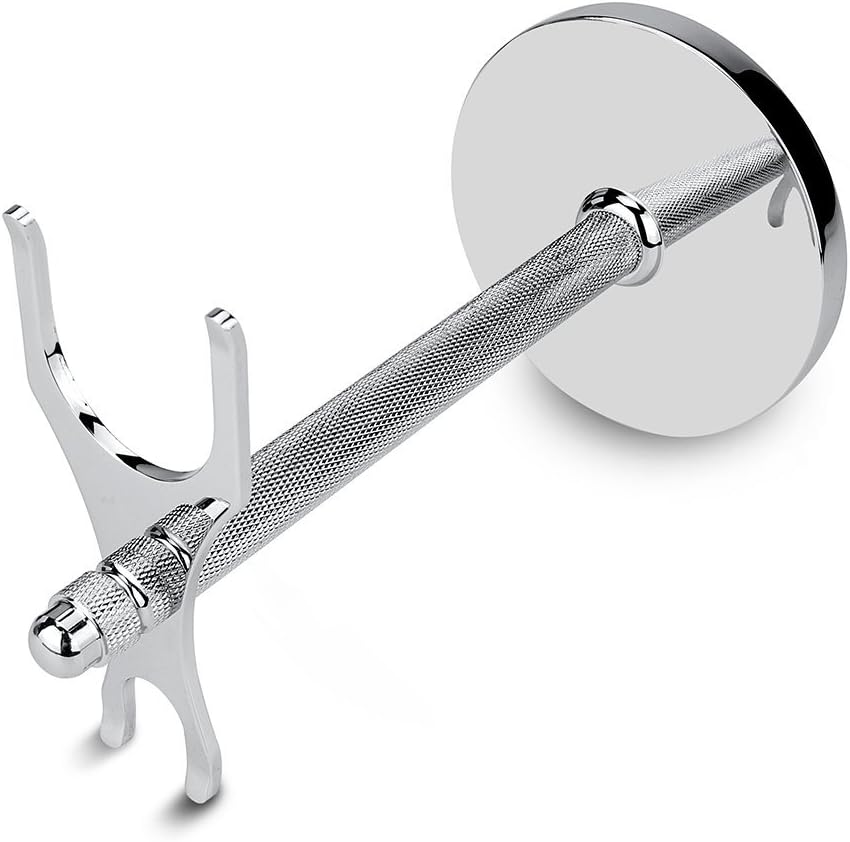 CHARMMAN safety razor and shaving brush stand front view showing weighted base