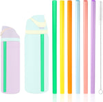 6PCS Replacement Straws for Owala Water Bottle 24 oz 32 oz Accessories | Reusable Plastic Straws with Cleaning Brush Tumbler Parts Compatible with Owala Freesip Water Bottle 24oz 32oz (6 Colors) - Image 9