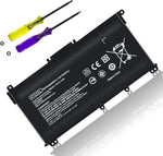 TSKYBEAR HT03XL laptop battery front view highlighting sleek black protective housing design