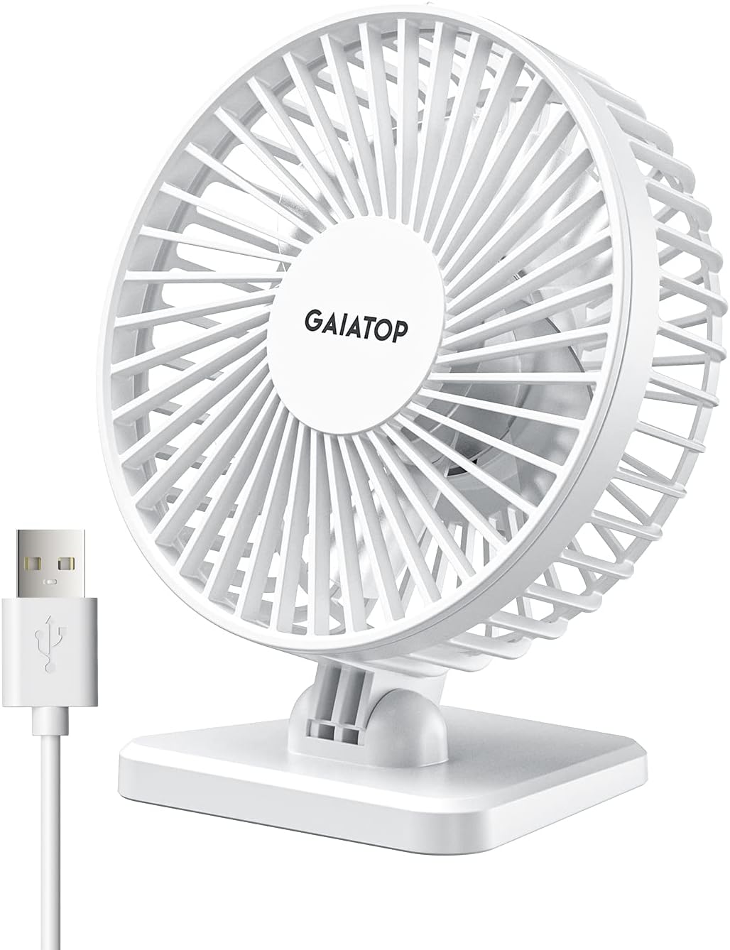 Gaiatop USB Desk Fan, Personal Portable Quiet Small Table Desktop fan - Image 1