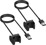 Kissmart Fitbit Charge 3 Charger front view showing two black replacement cables