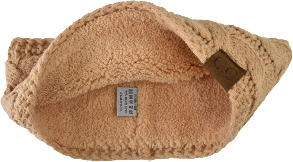 C.C winter warm fuzzy lined headband angled display