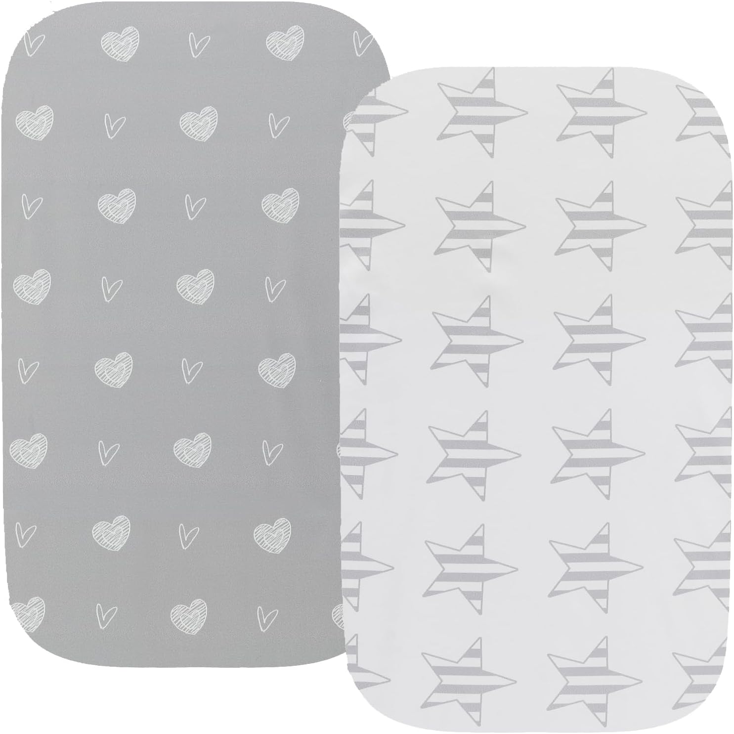 Fadacudan waterproof bassinet sheets 2 pack front view