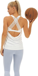 Icyzone women's activewear tank top side profile