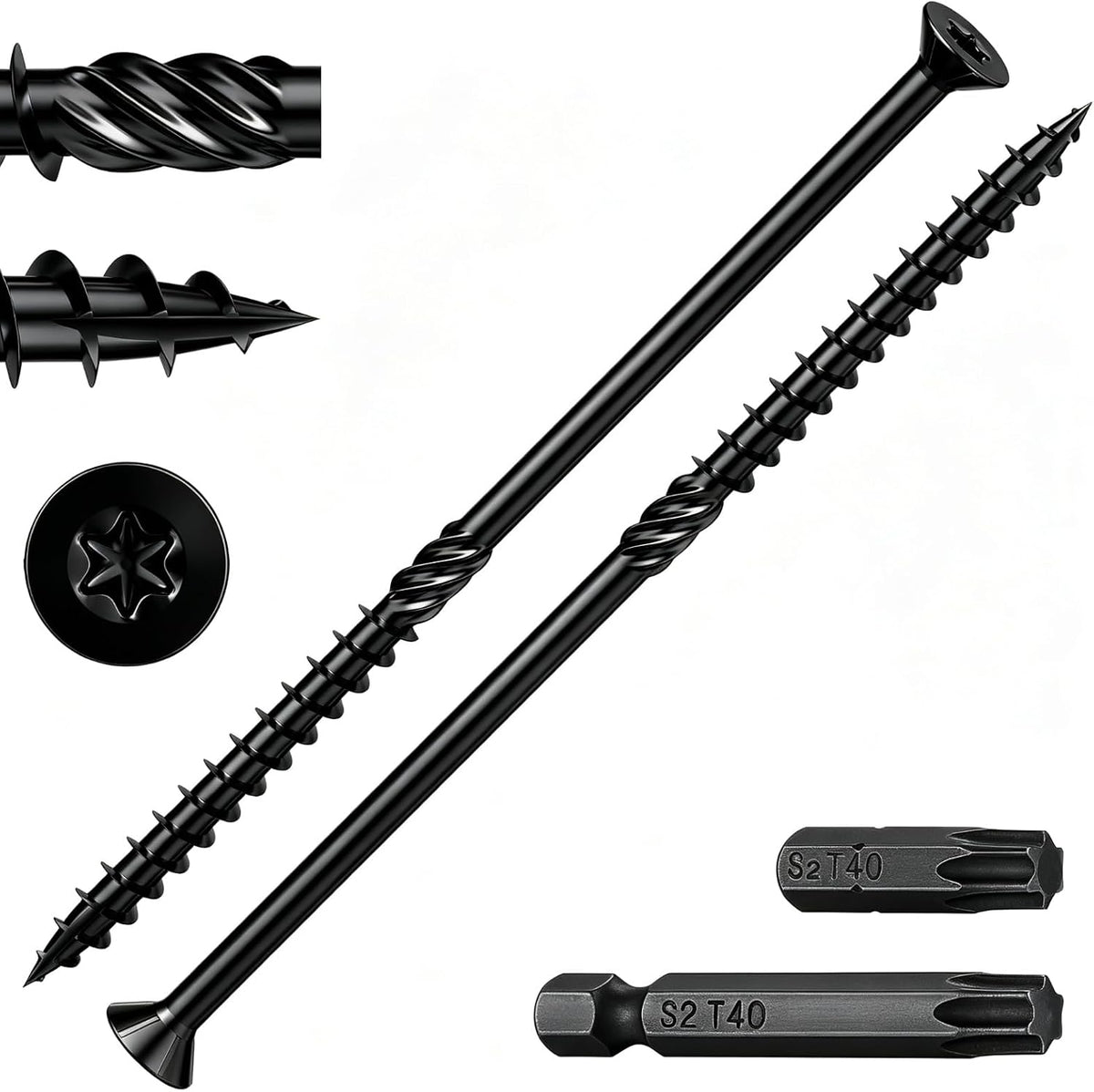 Wensilon #10 * 2-1/4" Deck Screws, (180pcs) 2 lbs.Exterior Wood Screws, Rust Resistant epoxy Coated, Bronze, T25 Star Bit - Image 13