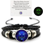 Vintage Zodiac Constellation Bracelets Zodiac Guardian Bracelet Black Leather Bracelet Adjustable Handmade Woven Bracelet Birthday Jewelry for Women - Image 11