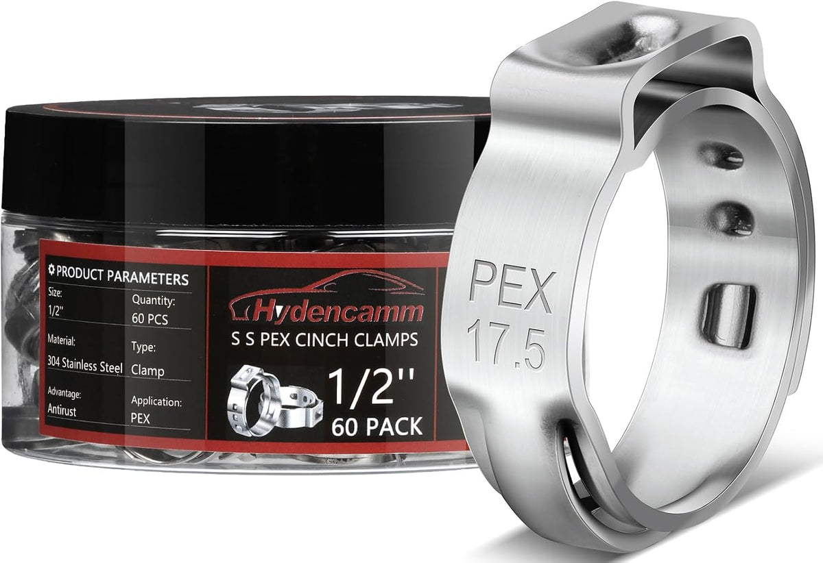 60 Pack 3/4 Inch PEX Crimp Rings, 304 Stainless Steel Pex Clamps | Pex Cinch Clamp Rings with Storage Case for PEX Tubing Pipe Fitting Connections(3/4"x60) - Image 10