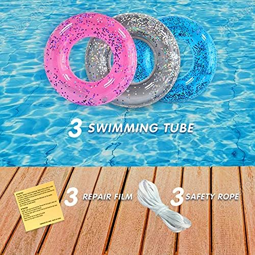 Close up of Animsco swim ring glitter design and texture