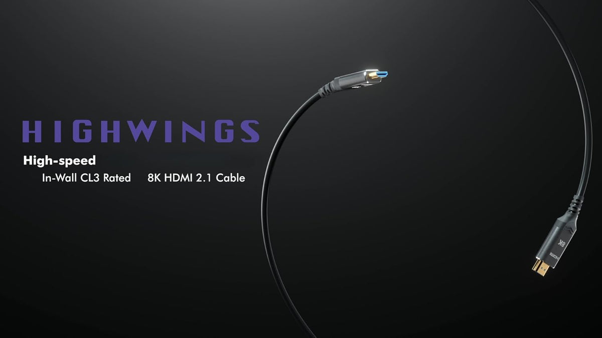Highwings premium 8K 60Hz electronic cord packaged neatly showing authentic branding.