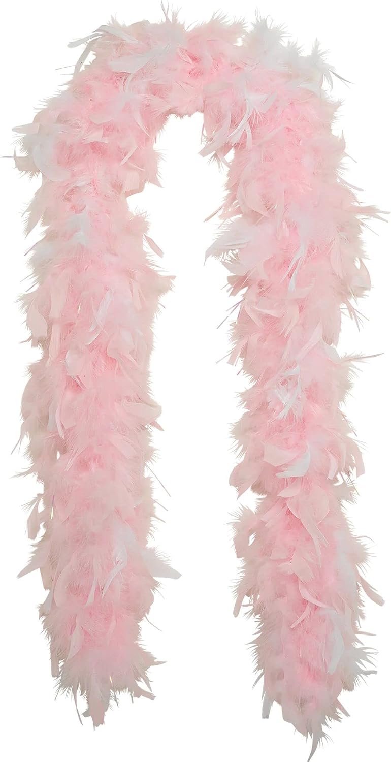Amscan princess pink feather boa front view party accessory
