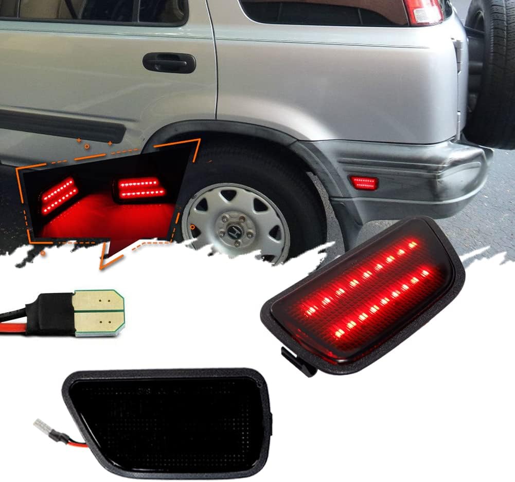 TurningMax rear bumper fender side marker lights front view premium smoked red lighting upgrade