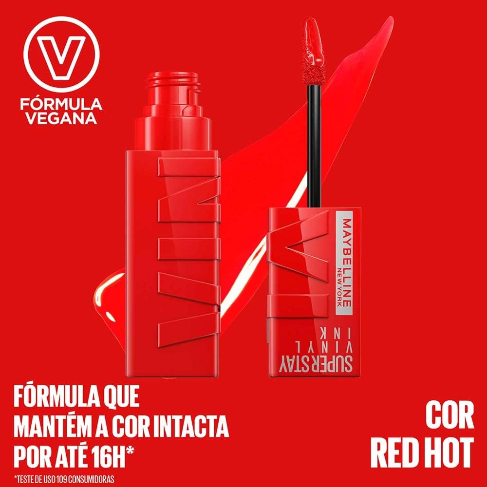 Maybelline Vinyl Ink glossy shine finish on lips