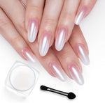 Beetles white chrome nail powder front view packaging