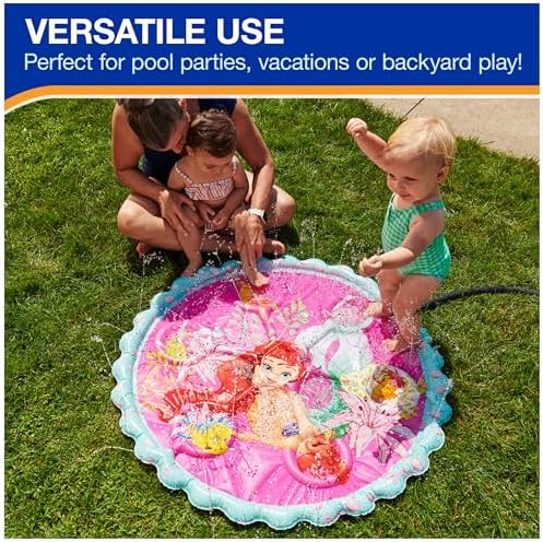 Top down visual layout of the circular SwimWays splash pad showing the shallow water collection rim.