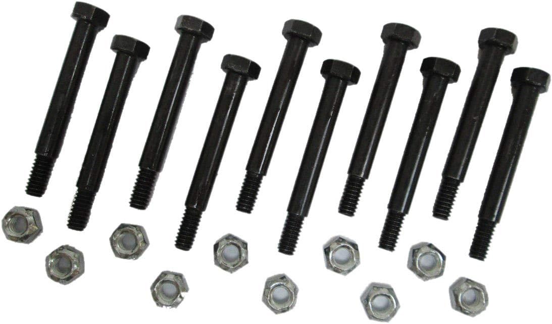 Tisco TP-BP13931 pack of 10 shear bolts and nuts front view hardware kit