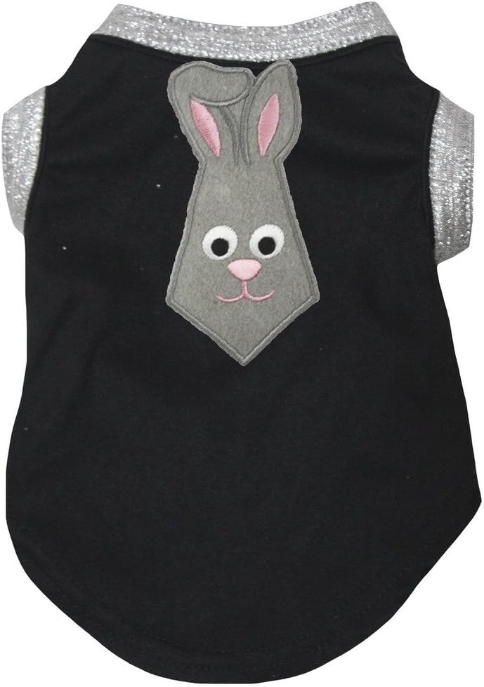 Petitebella bunny neck tie puppy dog shirt front view