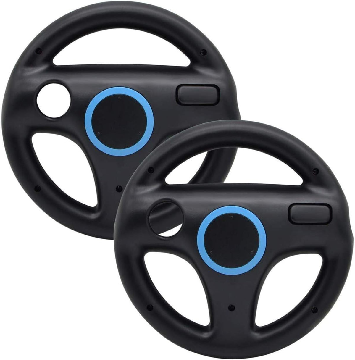 Beastron racing wheel twin pack front view showing dual black steering wheel shells for motion controllers