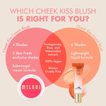 Demonstration of blending the buildable hydrating cream blush onto the cheeks.