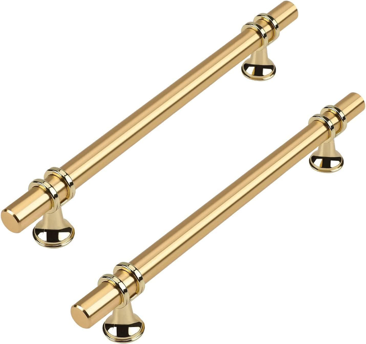 10 Pack Kitchen Cabinet Knobs Brushed Nickel and Gold Cabinet Knobs for Dresser Bathroom Two Tone Silver Gold Kitchen Hardware for Closet and Cupboard,Zinc Alloy Base - Image 9