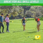 Full GoSports Yard Links game set laid out on lawn