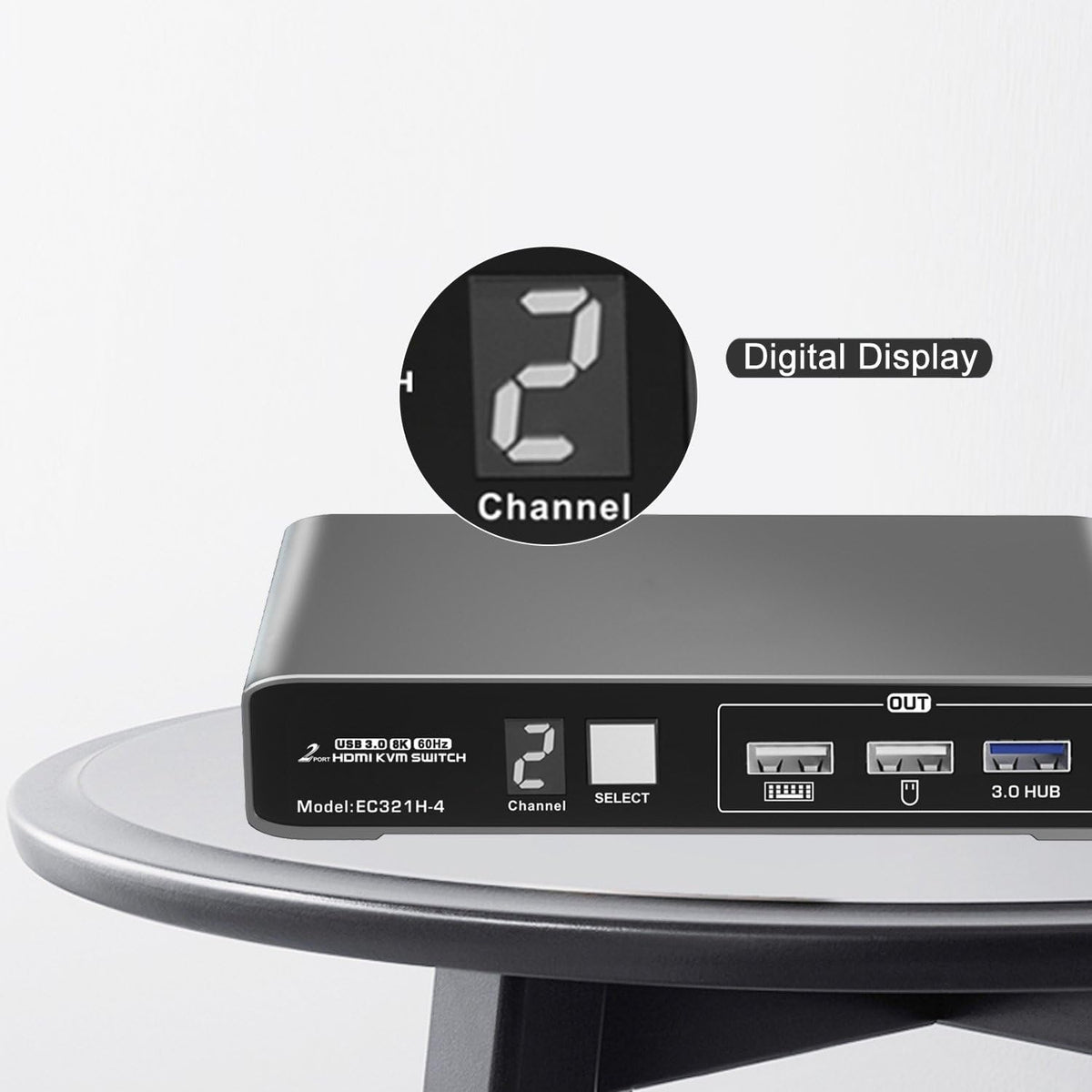 Terived KVM switch rear port connections and interfaces