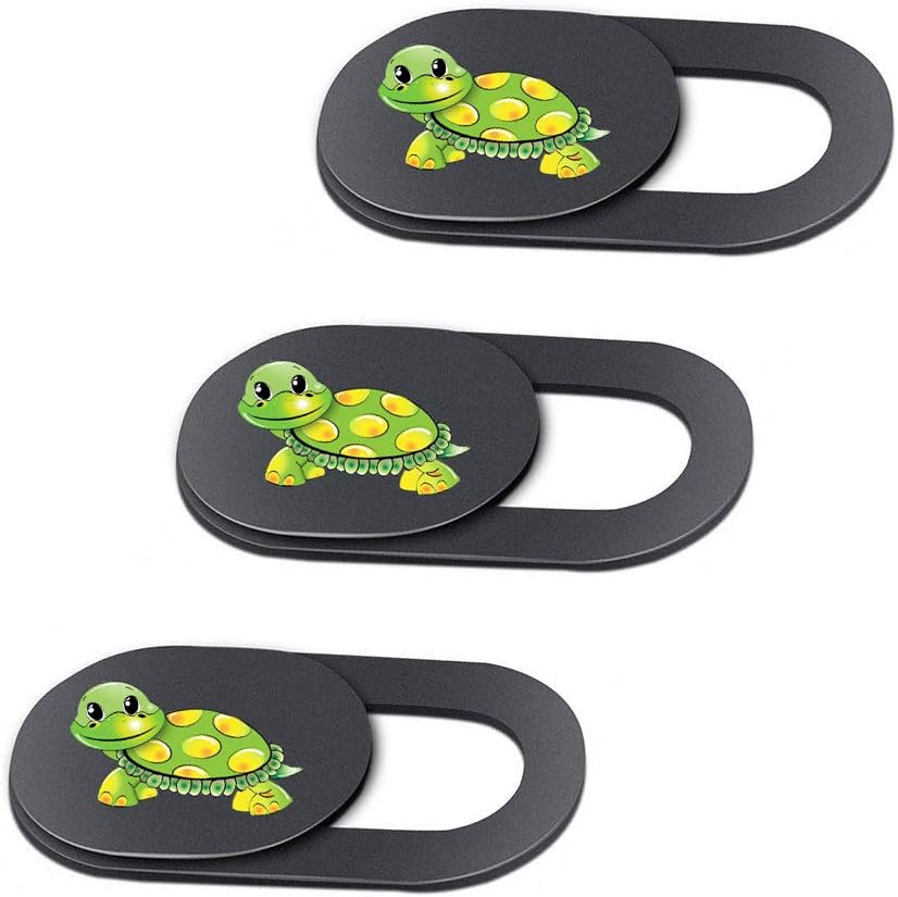 Emoonland turtle printed ultra thin webcam cover slide front view pack