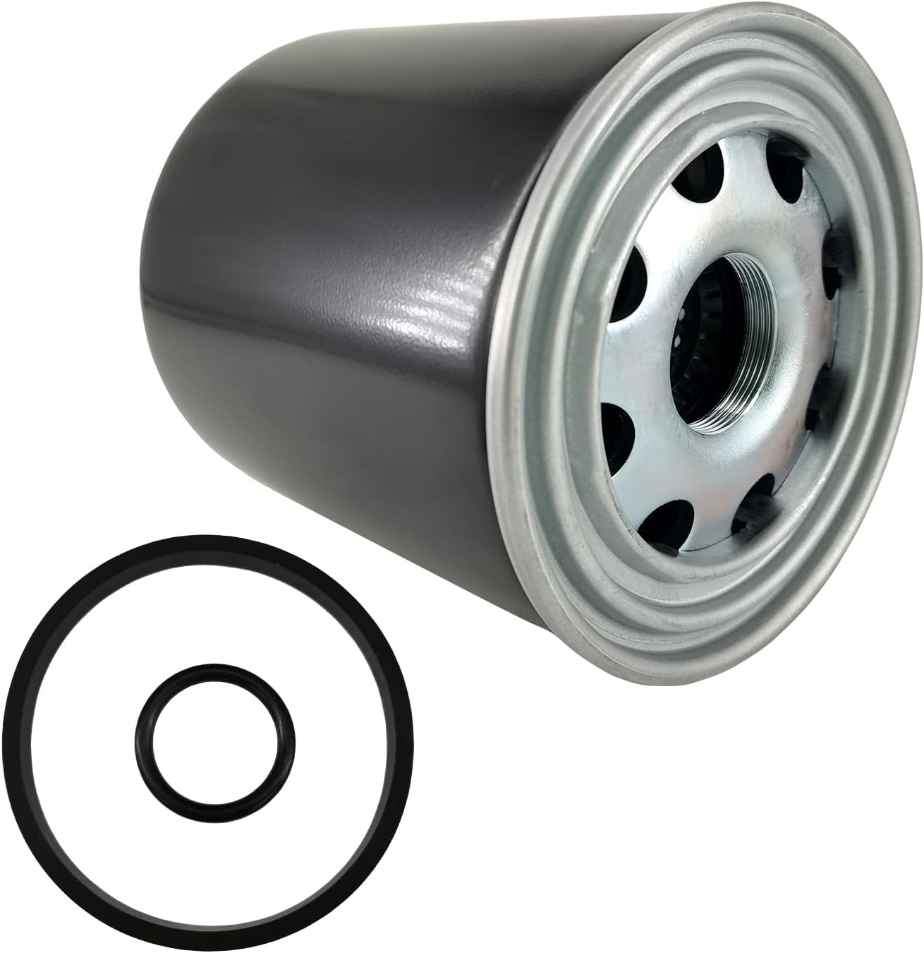 Zuvello air dryer desiccant filter cartridge front view highlighting the black metal casing