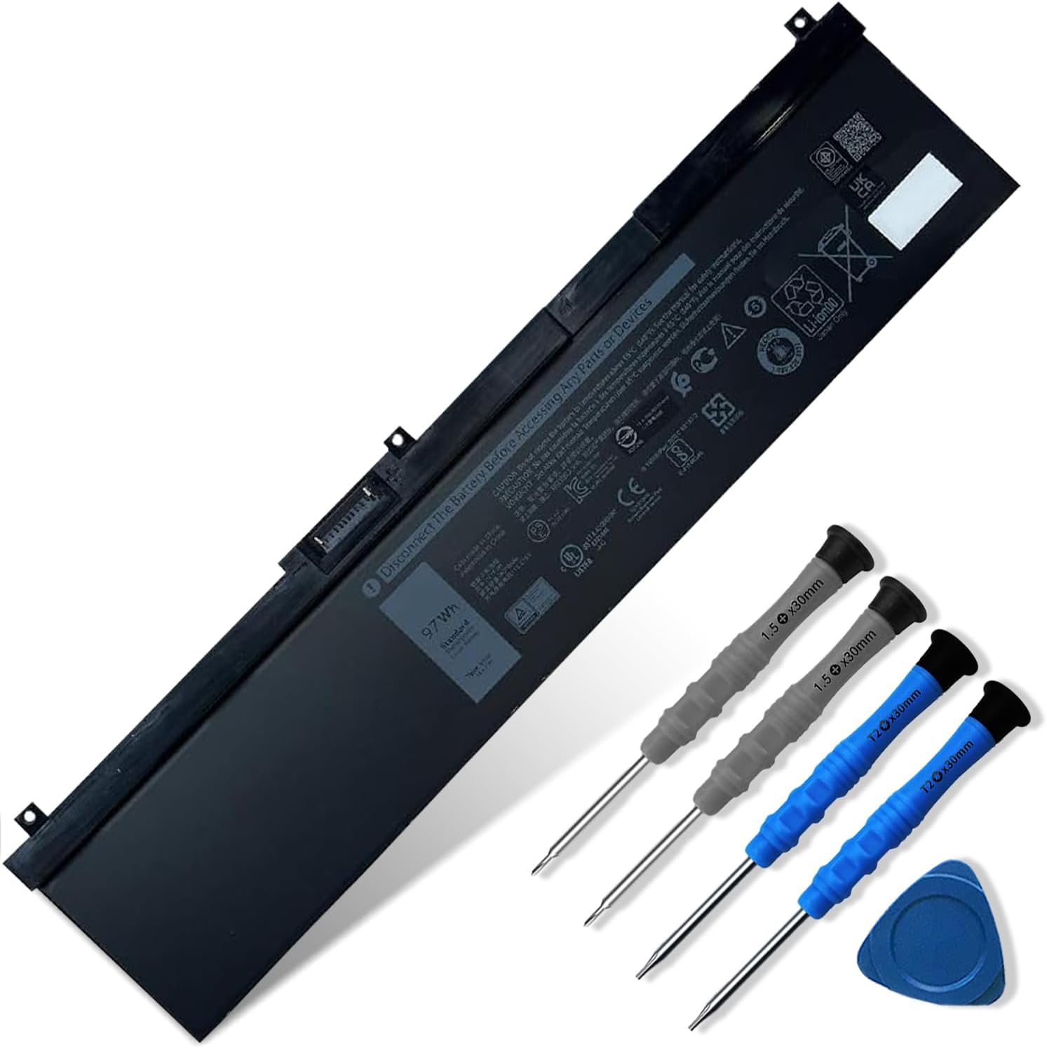 Dentsing NYFJH laptop battery front view replacement part for Dell Precision workstations