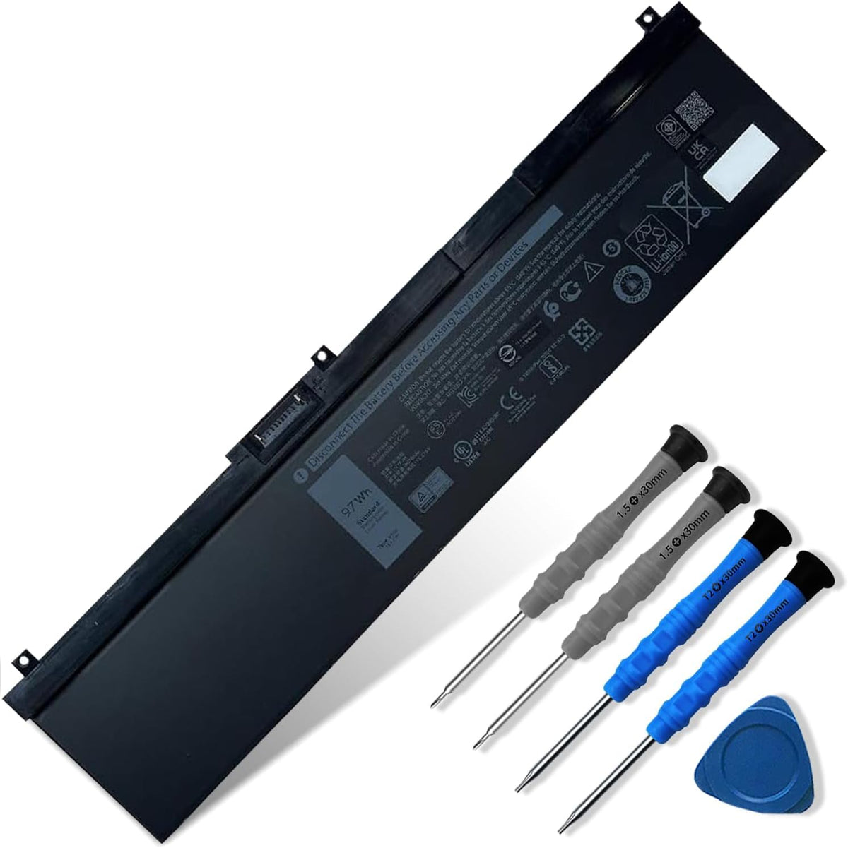 Dentsing NYFJH laptop battery front view replacement part for Dell Precision workstations
