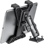 OHLPRO Heavy Duty Drill Base Tablet Holder front view mounted on a commercial truck dashboard showing secure clamp