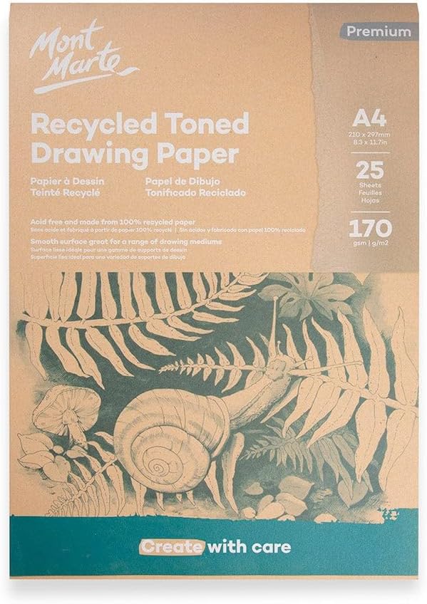Mont Marte recycled toned drawing paper front view pad