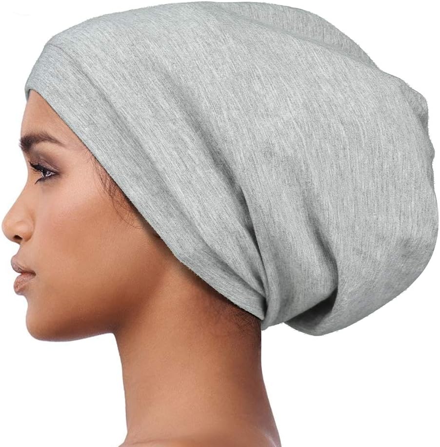 Alnorm light grey knit beanie side angle