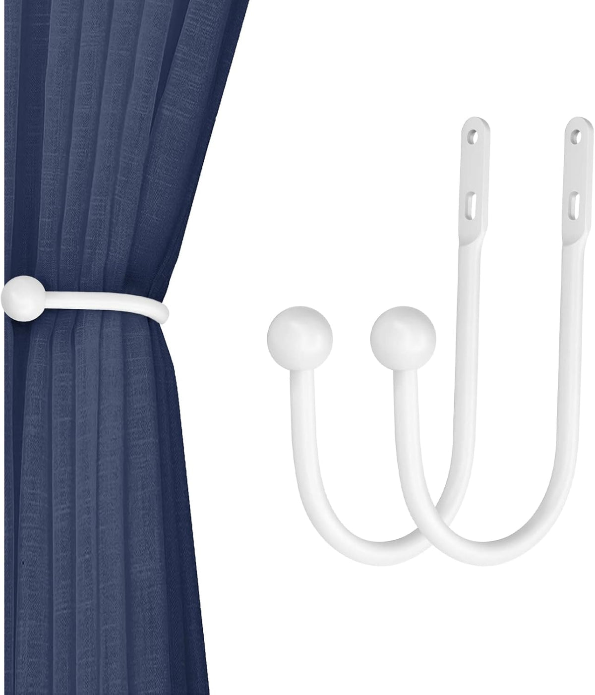 VRSS 6" L x 3" W Wall Mount Curtain Tiebacks Drapery Holdbacks Black, 2Pcs | Drapery Holdbacks, Curtain Holdback Hooks, 6"L x 3"W, Simple Style - Image 12