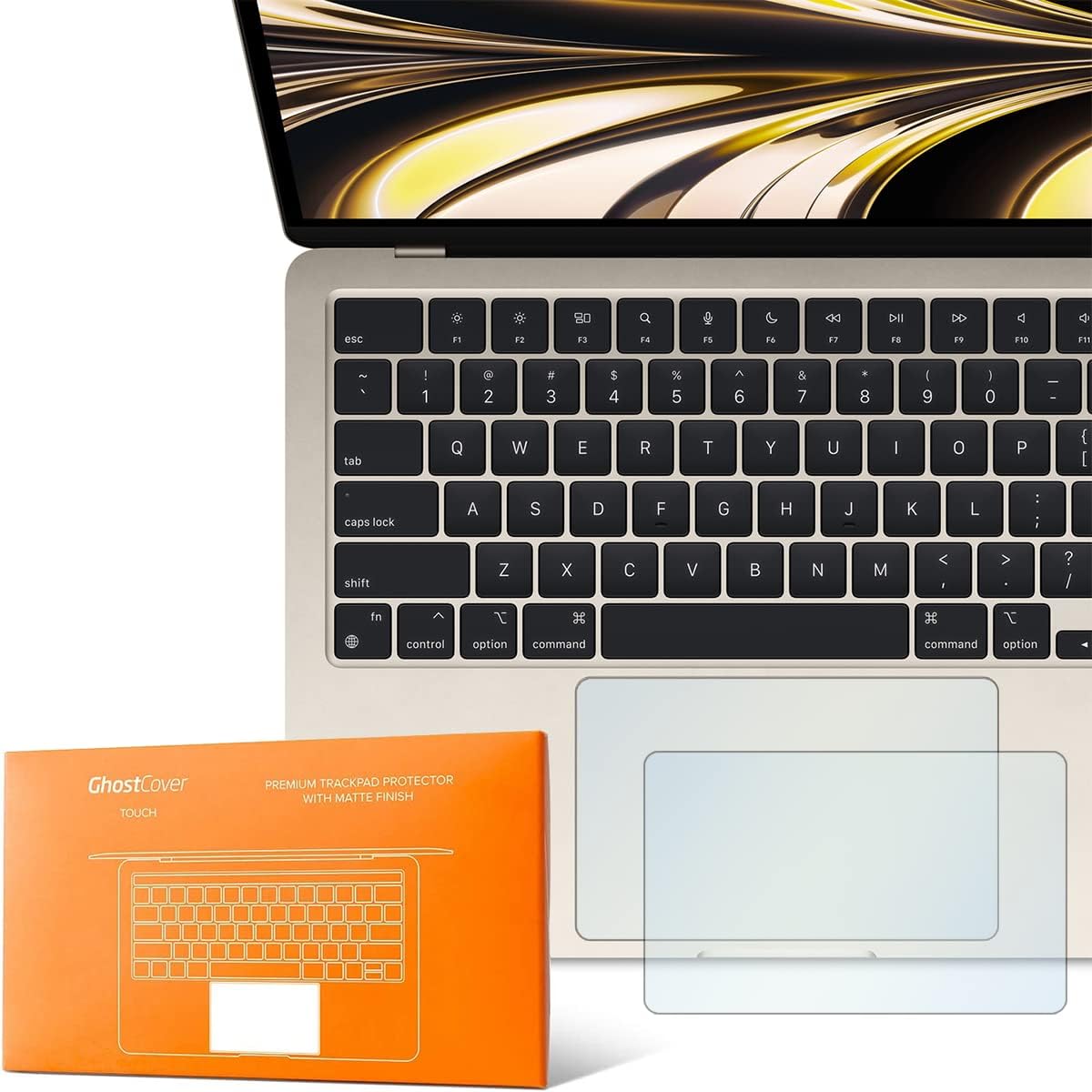 Uppercase Ghostcover trackpad protector front view for MacBook Air