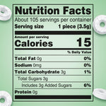 Individually wrapped wintergreen hard candy mints package back view