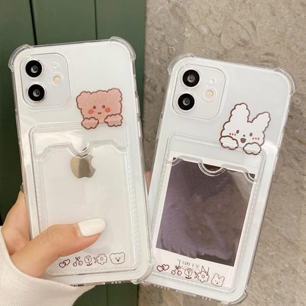 Casechics clear card holder phone case back view