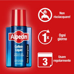 Back label view of Alpecin scalp treatment with ingredient information