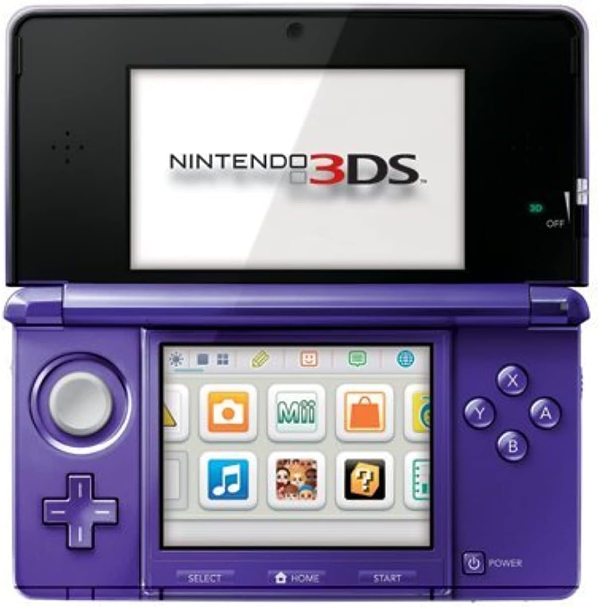 Nintendo 3DS Midnight Purple handheld console front view