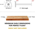 NEODROP solid steel blind shelf support hardware
