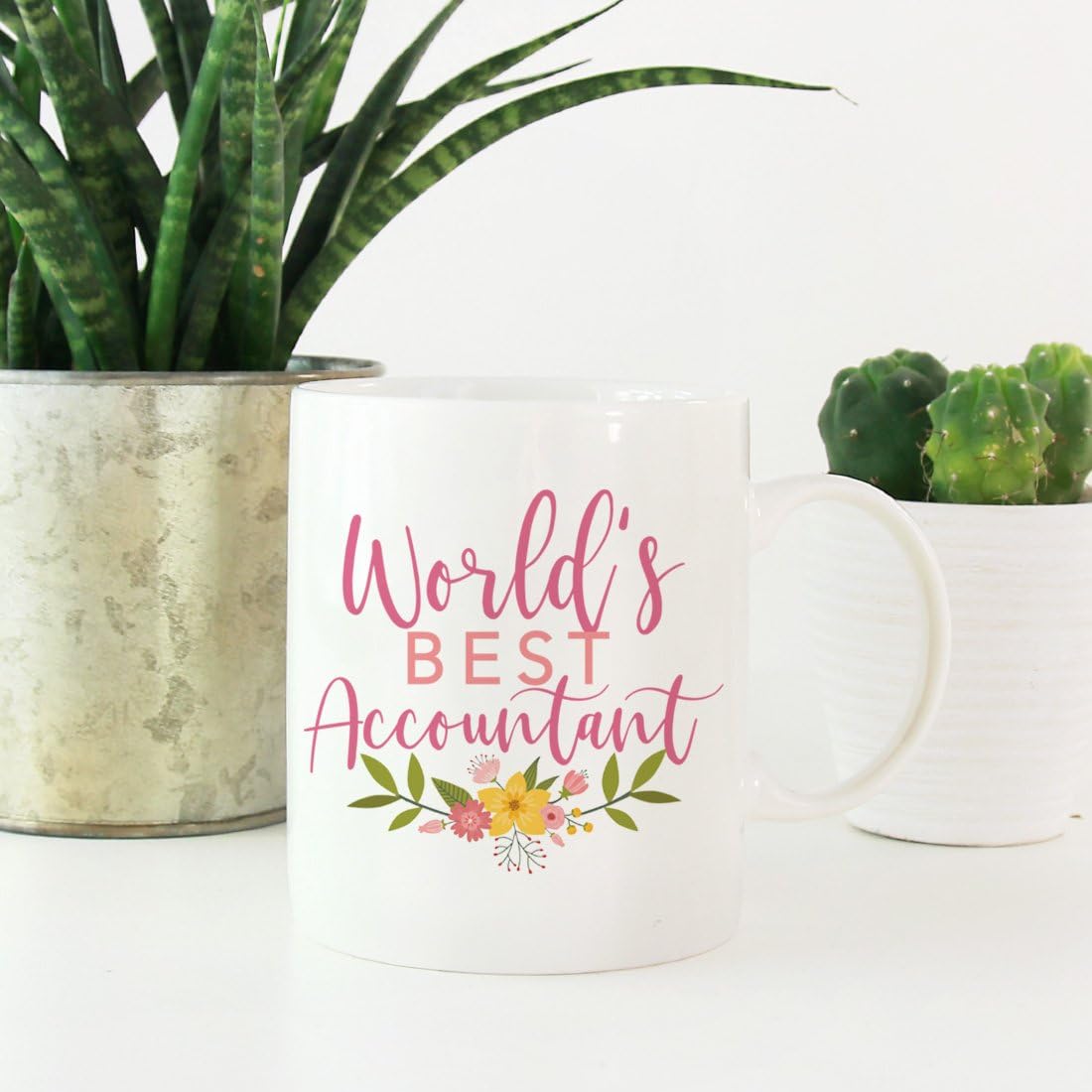 Andaz Press accountant coffee mug floral design