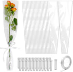 Bayurht single rose sleeve set with water tubes and ribbon