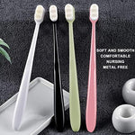 Demonstration of the flexible and delicate bristle texture designed for sensitive gums.