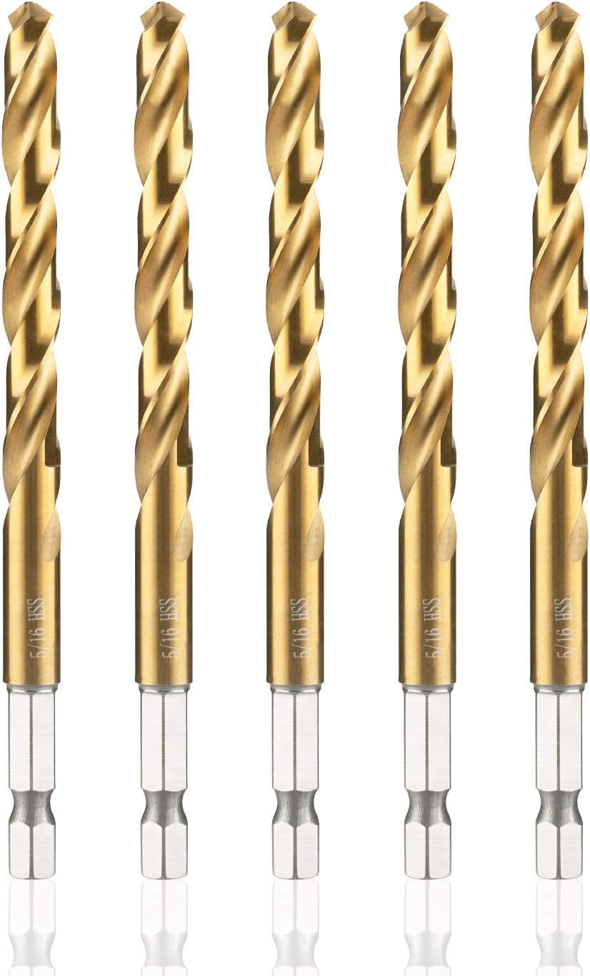 amoolo Hex Shank Drill Bit Set, 1/16"-3/8", 16pcs | Titanium HSS Twist Impact Drill Bit Set for Metal, Steel, Wood, Plastic, Quick Change Design - Image 15