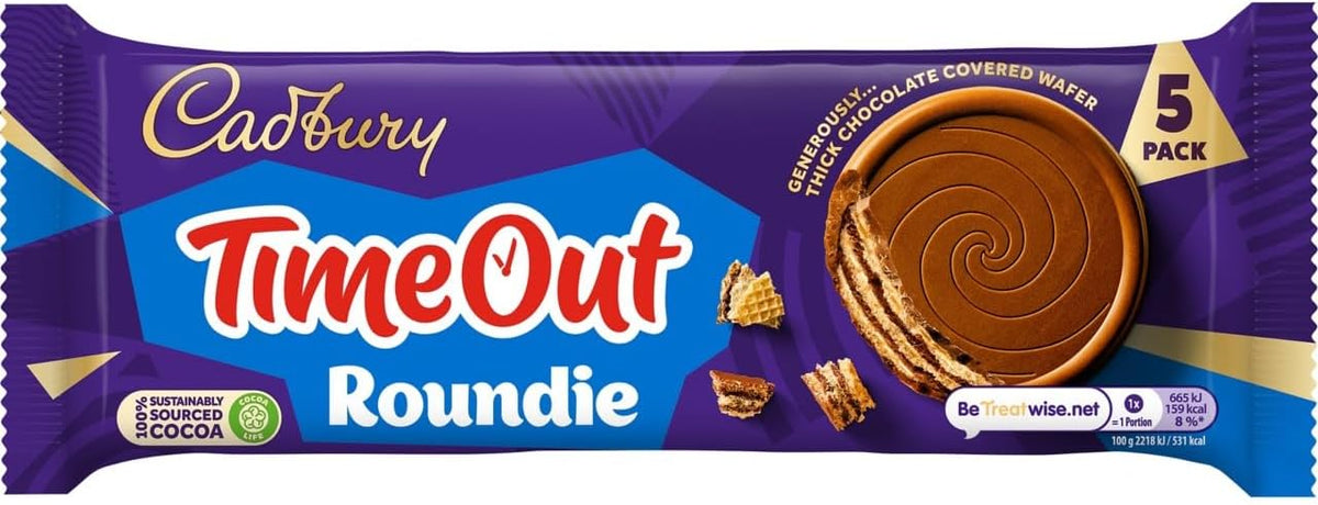 Cadbury TimeOut Roundie biscuits front view packaging 150g