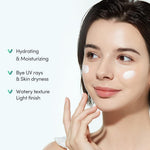 Back label of ETUDE Sunprise Mild Weightless Watery Light Texture sun gel showing volume detail