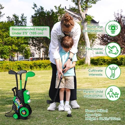 Close up of Liberry plastic golf clubs for toddlers